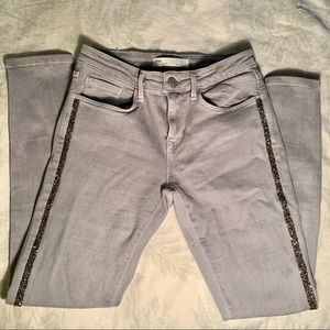 Zara Grey Sparkly Side Stripe Z1975 Denim Jeans